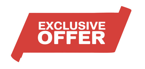 A vibrant red banner displays the words exclusive offer in bold white text