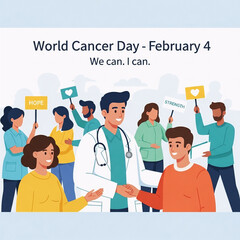 Doctor shaking hands with patient, World Cancer Day support