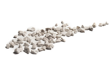 Obraz premium A stack of small brown decorative stones isolated on white background