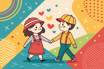 Fototapeta premium Showcasing Cute Couple Holding Hands Abstr Elegant Professional Photo