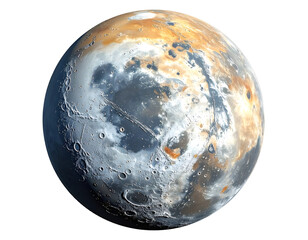 Naklejka premium Rocky planet with craters isolated on transparent background