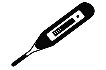 digital thermometer silhouette line art vector illustration