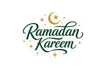 Obraz premium Elegant Ramadan Kareem greeting with stars and moon