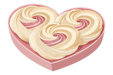 Beautiful Dessert Swirl Forming Heart Shape Professional Photo