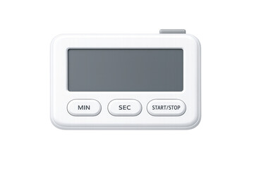 White digital kitchen timer for cooking and baking