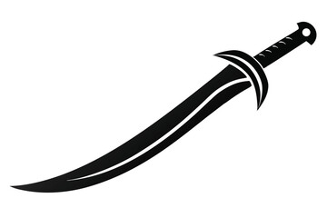 cutlass sword silhouette line art vector illustration © kanchanrani