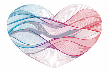 Vibrant Heart Flow Resembling Sound Waves Premium Digital Asset