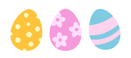 Set of Simple cute Easter egg clipart.
Cute patterned Easter eggs flat vector.
Colorful Easter egg cartoon illustration collection. SVG.