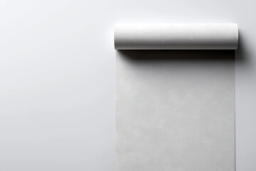 Clean white paper roll background providing minimal blank surface for professional product photography.