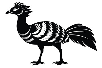 Fototapeta premium curassow silhouette line art vector illustration