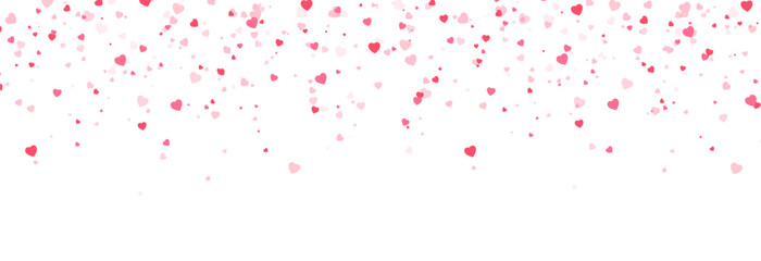 Fototapeta na wymiar Multicolored heart-shaped confetti on an isolated transparent background. Heart confetti PNG. Design elements for Valentine’s Day. Festive background.