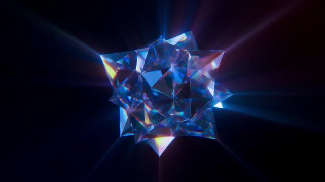 Triangular prism cluster floating in atmospheric glow ultra-clean abstract seamless loop