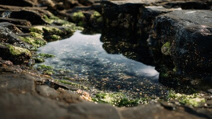 Tranquil Tide Pool on Rocky Shoreline