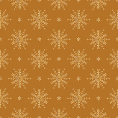 Fototapeta premium Seamless gold snowflake pattern christmas holiday winter background