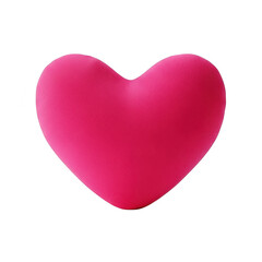 Fototapeta premium Bright pink heart shape isolated on transparent background
