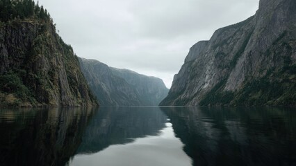 Fjord Surrounded by Mountains