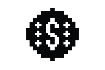 Fototapeta premium pixel dollar vector icon