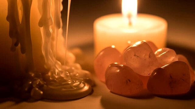 Candles and Stones for Meditation and Relaxation.