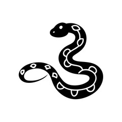 Fototapeta premium Stylized black snake icon, a dangerous reptile symbol for graphic design.
