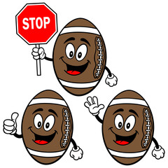 Football Mascot Set 02, Hand Drawn illustrations of Football Mascots in various poses.