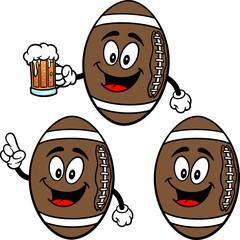 Football Mascot Set 03, Hand Drawn illustrations of Football Mascots in various poses.