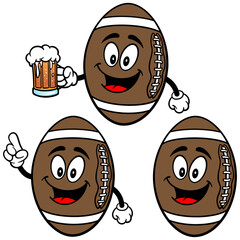 Football Mascot Set 03, Hand Drawn illustrations of Football Mascots in various poses.