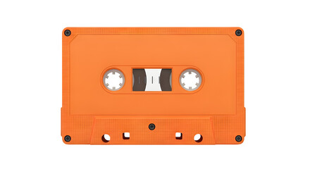 Obraz premium Retro Orange Cassette Tape, isolated on white or transparent background. PNG