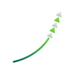 Ascending Trajectory: A dynamic illustration showing a curved line with ascending arrows representing growth and progress. 