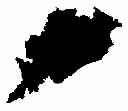 Odisha silhouette map