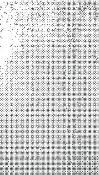 Abstract halftone gradient background with pixelated bitmap texture. Retro digital pattern for cyber, tech, poster, modern design. 8-bit video game style