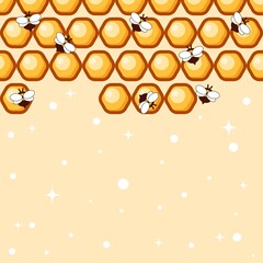 Honeycomb cartoon cute background.