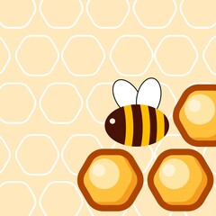 Honeycomb cartoon cute background.