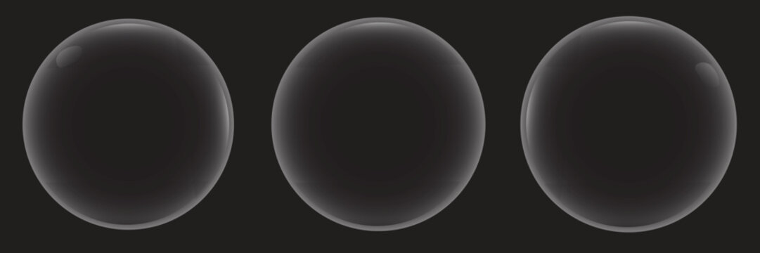 Transparent Bubble Overlay Vector Illustration Light Reflection and Distortion Effect