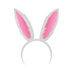 Bunny ears isolated on white background. Easter object