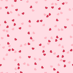 Seamless pattern with cute pink hearts. Romantic background for Valentine's Day, textiles, wrapping paper, and wallpaper. Vector illustration.