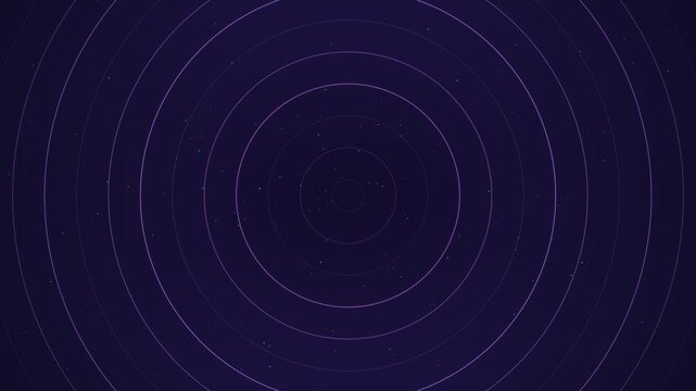Aerial view of concentric circles forming blue gradient symmetry above a clean white stripe, captured in a modern abstract illustration