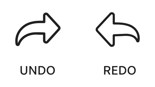 Undo and redo arrows icons for digital interfaces isolated on white background, Vector, illustration