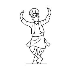 Punjabi Dance Icon. Vector Design