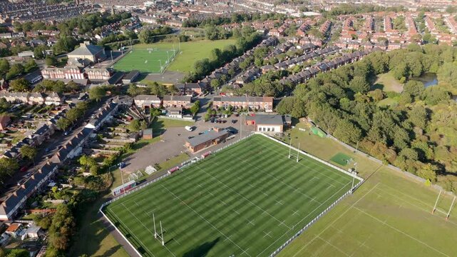 Whitley Bay Rockcliff RFC drone view sports fields