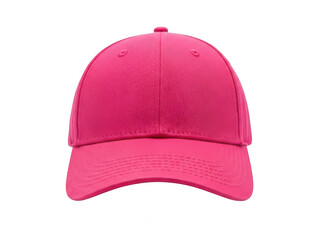 Bright pink baseball cap isolated on transparent background