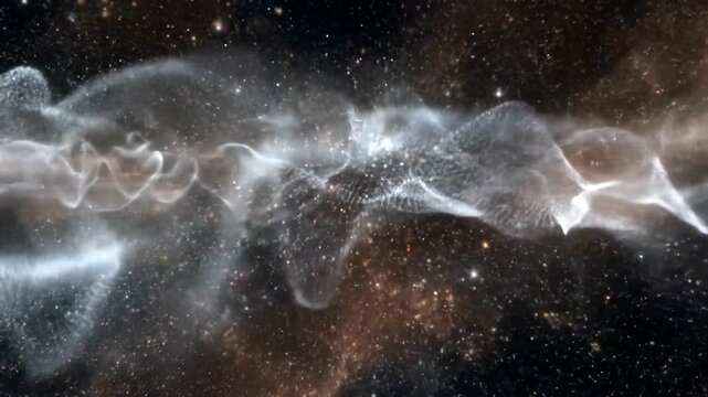 Cosmic Nebula with Shimmering Gas Clouds.