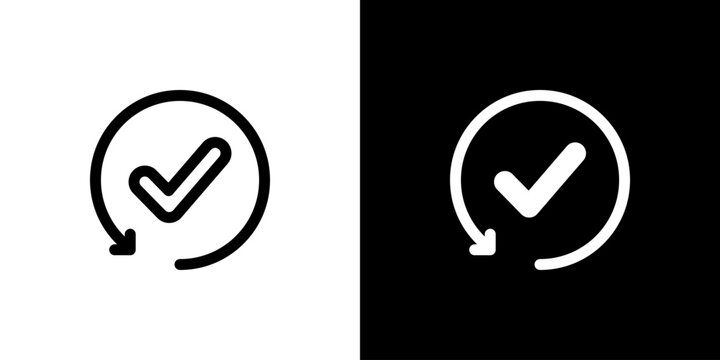 Complete icon concept with flat Black White Background. Vector illustration.