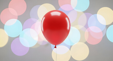 Red Balloon with Soft Bokeh Background