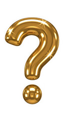 Naklejka premium 3d rendered golden question mark