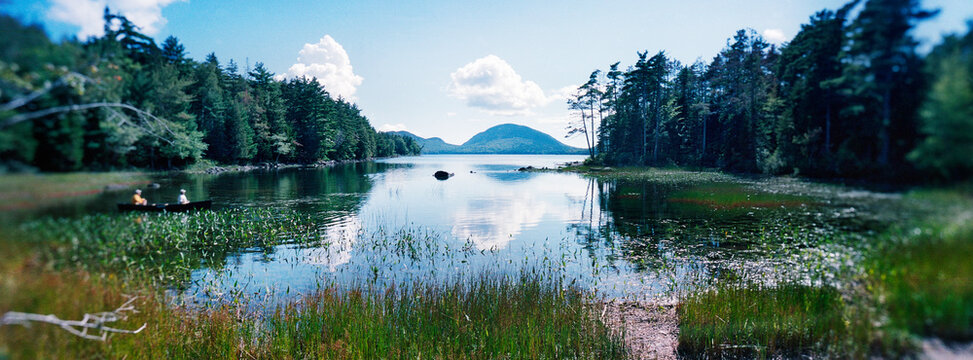 Panoramic view of Jordon pond, Acadia national park, Maine, United States