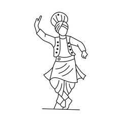 Bhangra Dance Icon. Vector Design