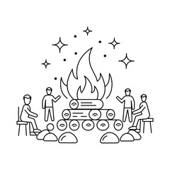 Bonfire Celebration Icon. Vector Design