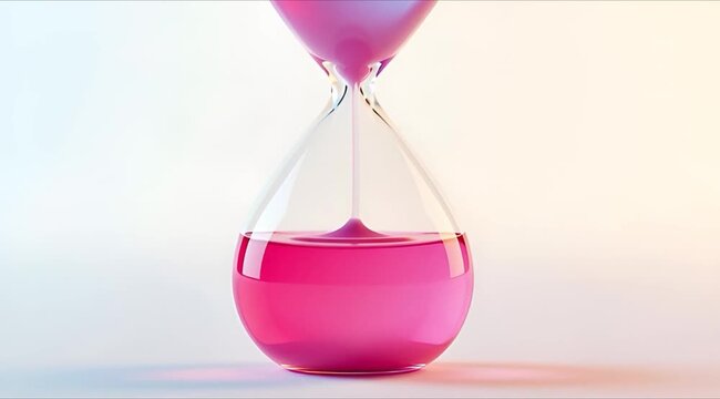Modern Hourglass with Flowing Liquid Color Stream