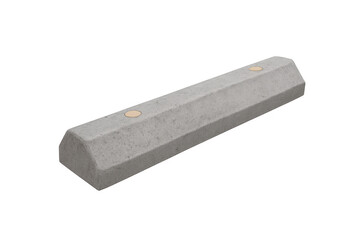 Concrete parking block wheel stop with transparent background
