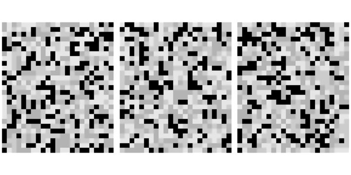 Censor pixel blur effects with gray and black squares for collection of censorship bars, censorship pixelated effect with digital interference patterns with varying high-quality professional detailed.